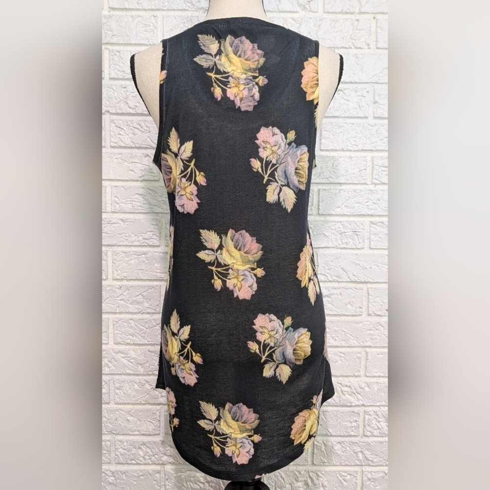 Anthropologie Silence + Noise Sequin Front Floral Scoop Neck Tunic Tank Top Sz M - Picture 4 of 9